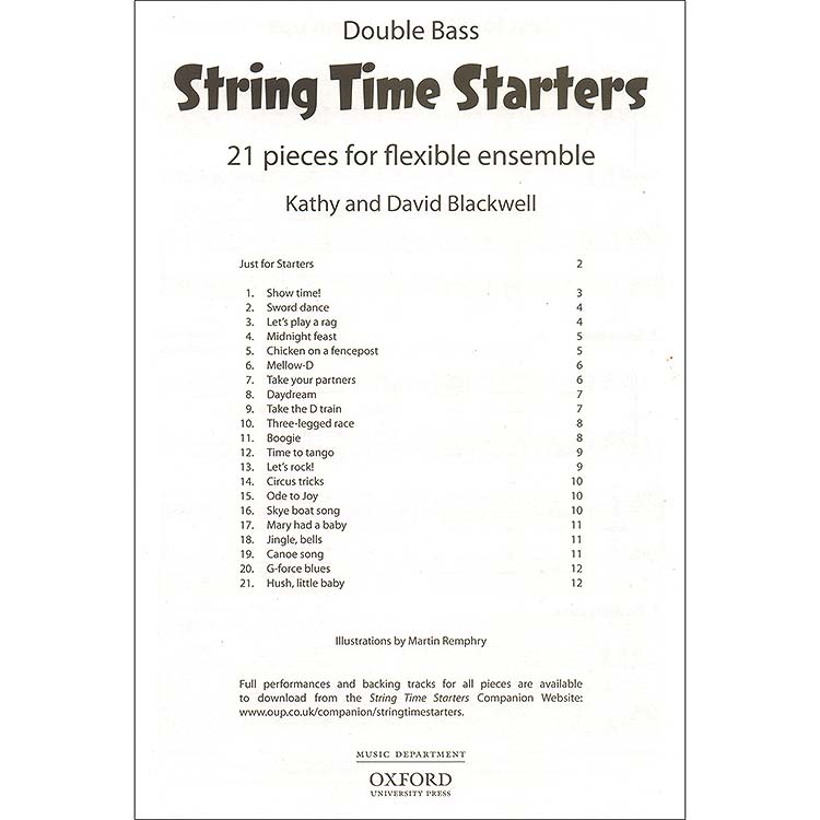 String Time Starters, bass part; Kathy and David Blackwell (Oxford University Press)