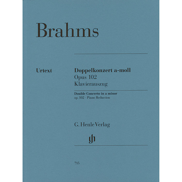 Double Concerto in A minor, opus 102, for violin and cello with piano (urtext); Johannes Brahms (G. Henle Verlag)