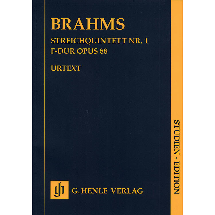 String Quintet No. 1 in F Major, Op. 88 (Study Score); Brahms (Henle)