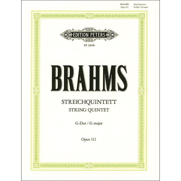 String Quintet no. 2 in G Major, op. 111 (2 violas); Johannes Brahms (Peters Edition)