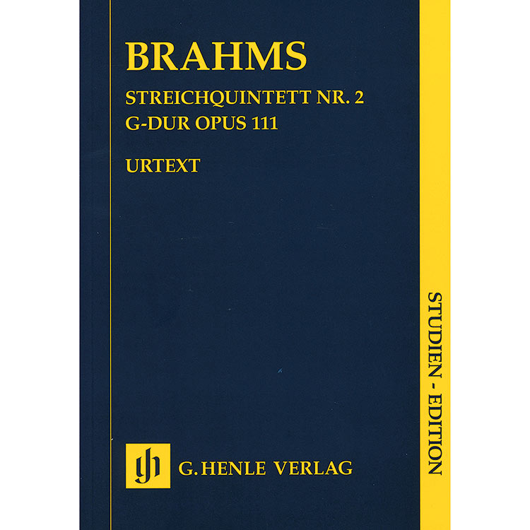 String Quintet No. 2 in G Major, Op. 111 (Study Score); Brahms (Henle)