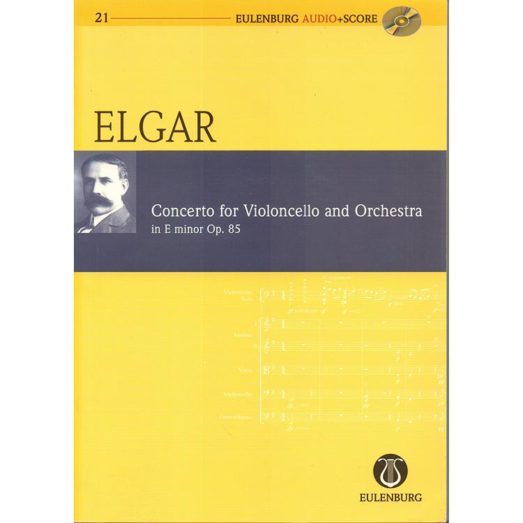 Cello Concerto in E Minor, Op.85, study score with CD; Edward Elgar (Eulenberg)