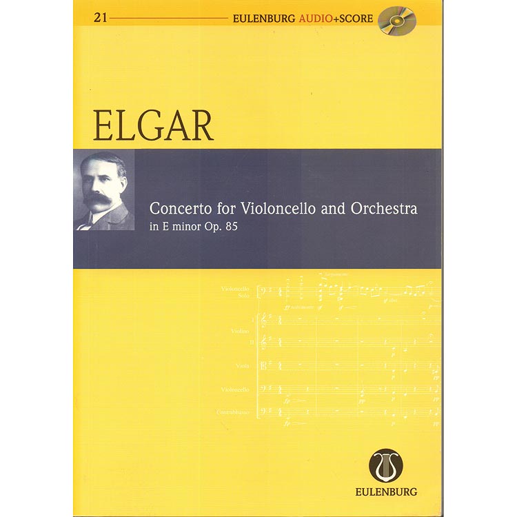 Cello Concerto in E Minor, Op.85, study score with CD; Edward Elgar (Eulenberg)