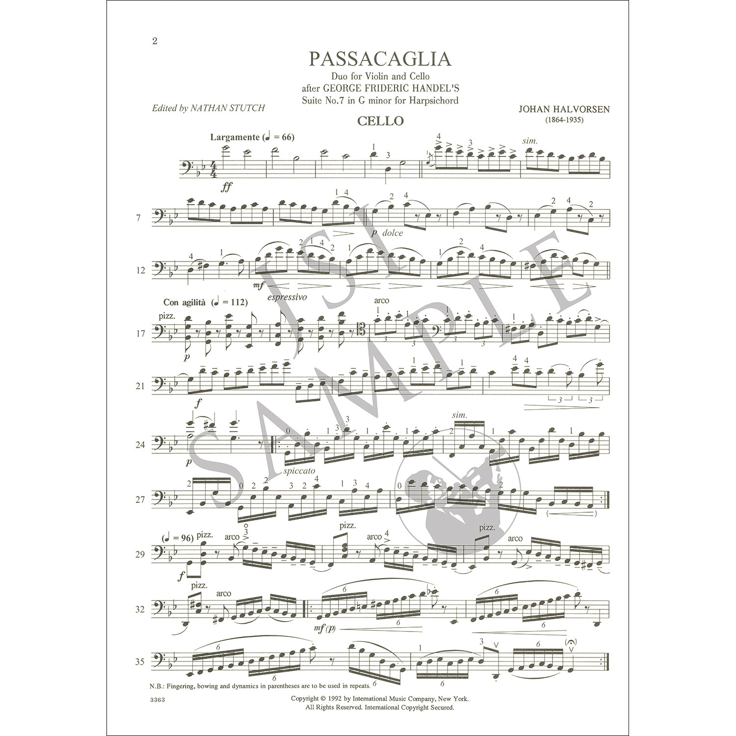 Passacaglia violin cello discount