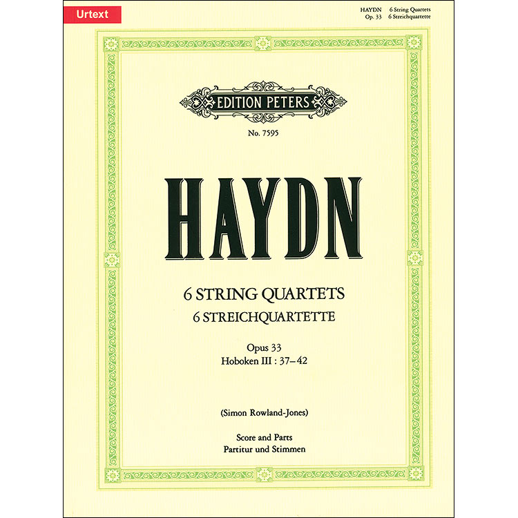 String Quartets op. 33, Hob.III:37-42; Joseph Haydn (C.F. Peters)