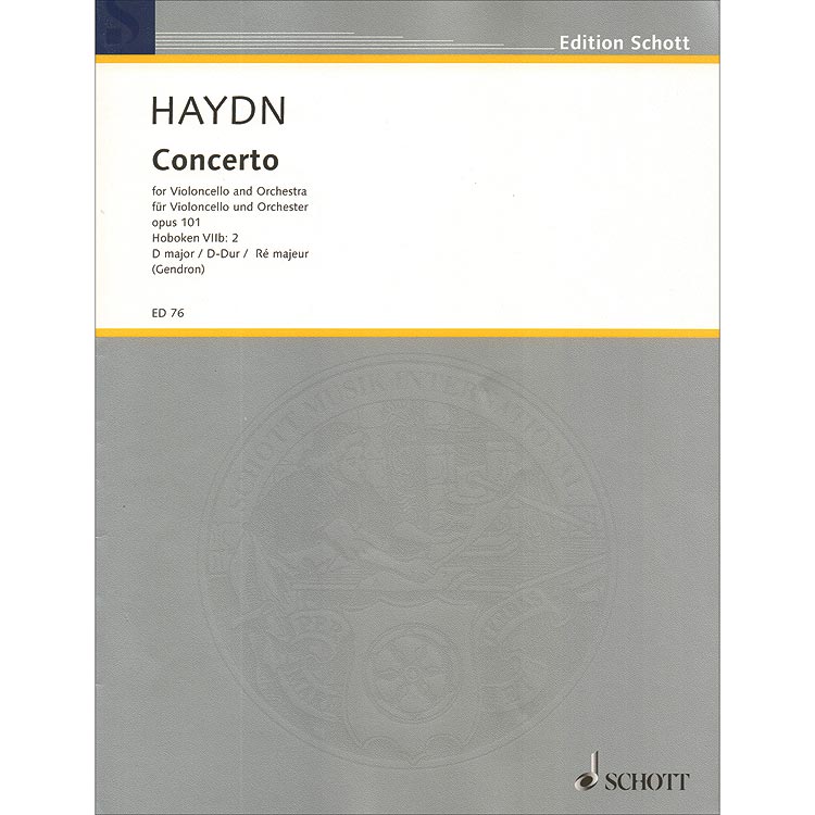 Concerto in D Major for cello and orchestra, op. 101.  study score.  By Joseph Haydn - Edition Schott