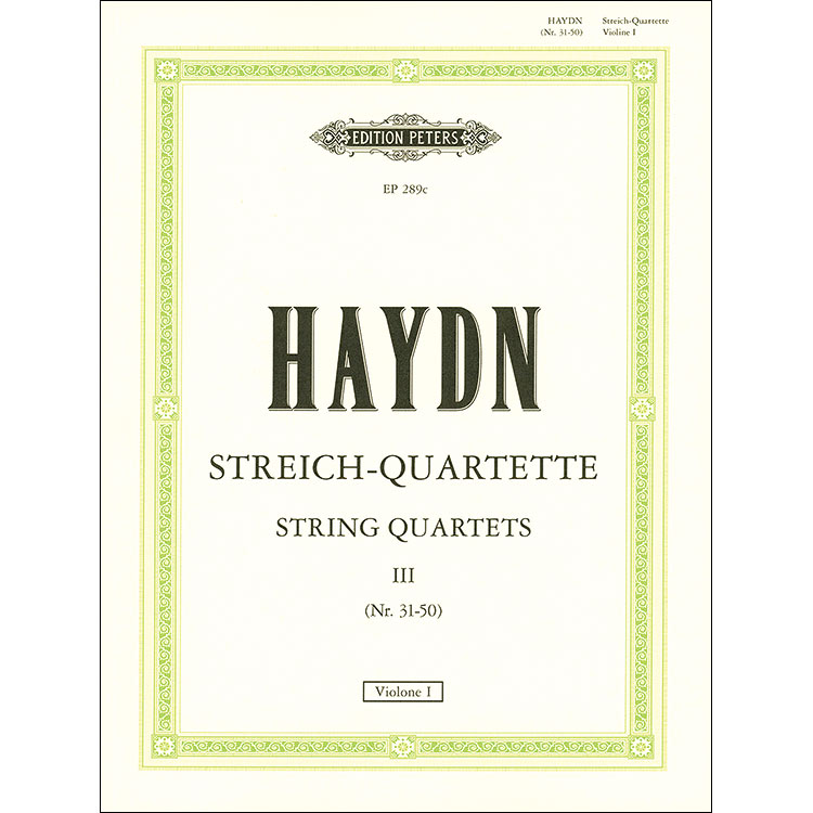 String Quartets, volume 3 (20); Joseph Haydn (Peters)