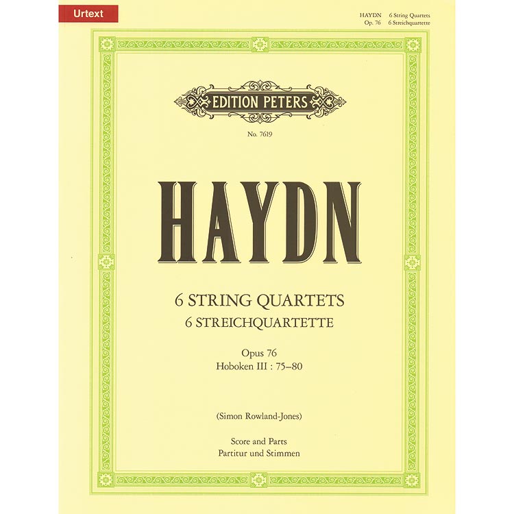 String Quartets op.76, Hob.III:75-80 (urtext); Joseph Haydn (C. F. Peters)