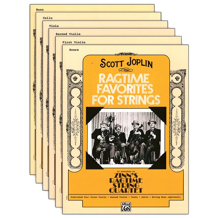 Ragtime Favorites for Strings for string quartet (arr. Zinn), all parts and score; Scott Joplin