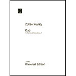 Duo, Op.7, violin and cello; Zoltan Kodaly