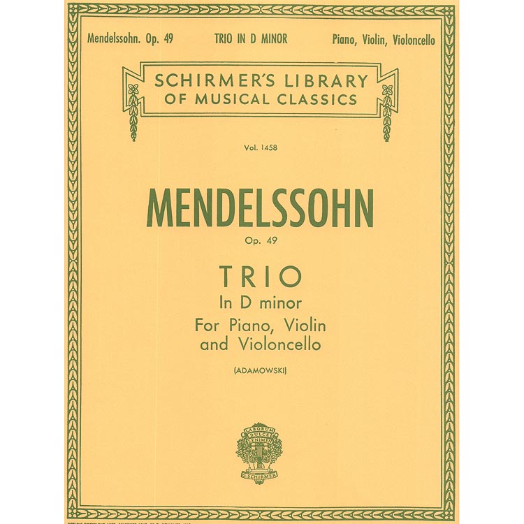 Piano Trio in D Minor, op.49 ; Mendelssohn (Sch)