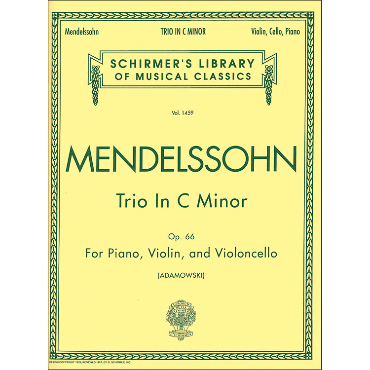 Piano Trio No. 2 in C Minor, Op.66 (parts and score); Felix Mendelssohn
