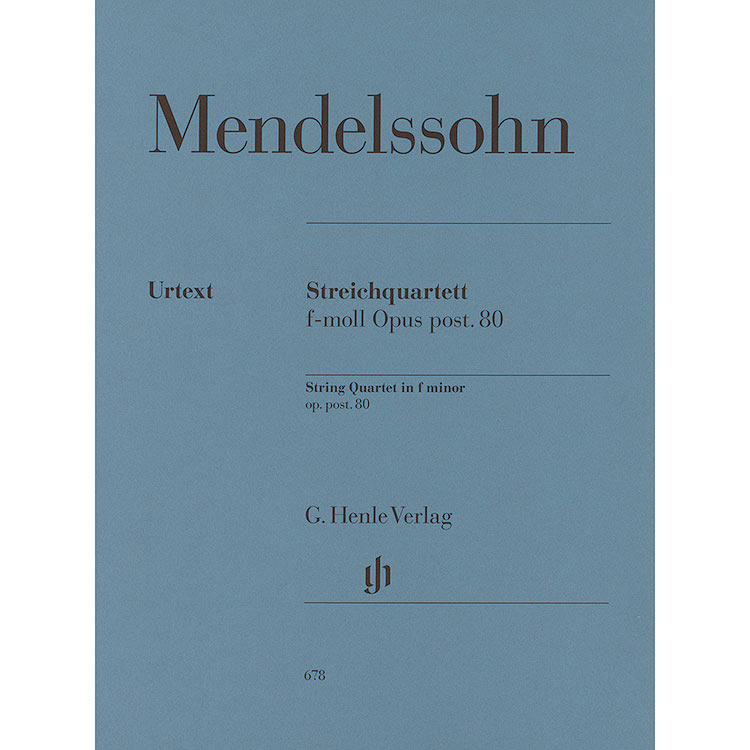 String Quartet in F Minor, op. 80, urtext; Felix Mendelssohn (G. Henle)