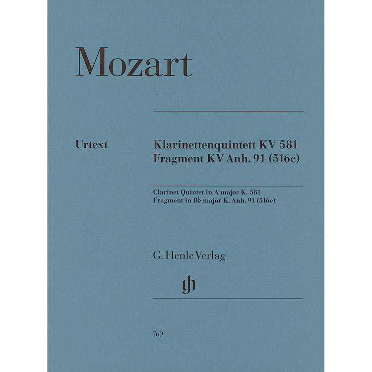 Clarinet Quintet in A Major, K.581; Mozart (Henle Verlag)