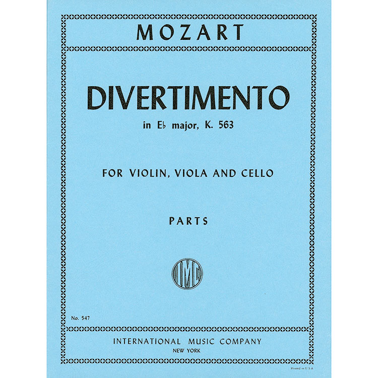 Divertimento in Eb, K563, trio; Mozart (Int)