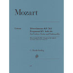 Divertimento, K.563 and Fragment K.Anh.66 for string trio (urtext) (parts); Wolfgang Amadeus Mozart