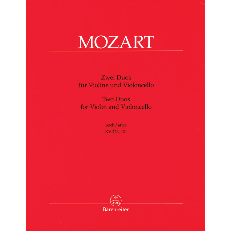 Two Duets, KV 423, 424 (violin/cello); Mozart (Bar)