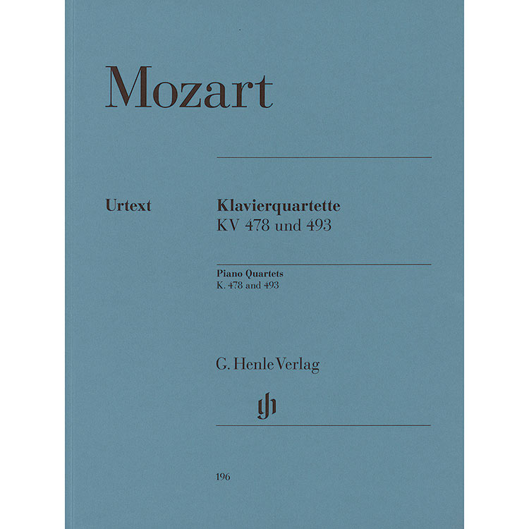 Piano Quartets K478 G Minor, K493 Eb Major; Wolfgang Amadeus Mozart (G. Henle)