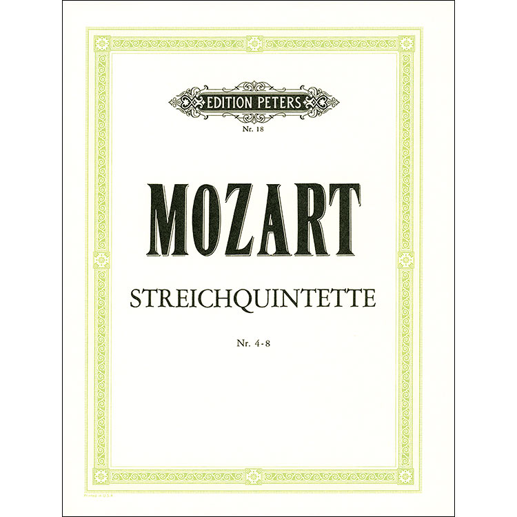 String Quintets, volume 1 (2 violas); Wolfgang Amadeus Mozart (C.F. Peters)