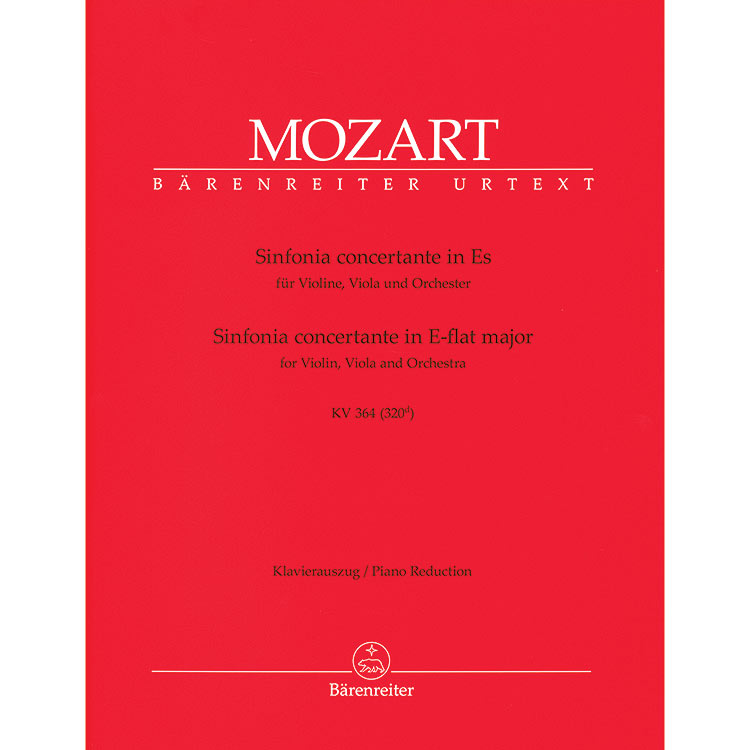 Sinfonia Concertante in E-flat, K. 364, violin/viola/piano (urtext); Wolfgang Amadeus Mozart (Barenreiter)