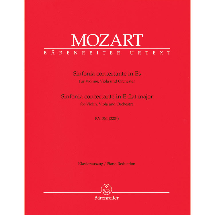 Sinfonia Concertante in E-flat, K. 364, violin/viola/piano (urtext); Wolfgang Amadeus Mozart (Barenreiter)