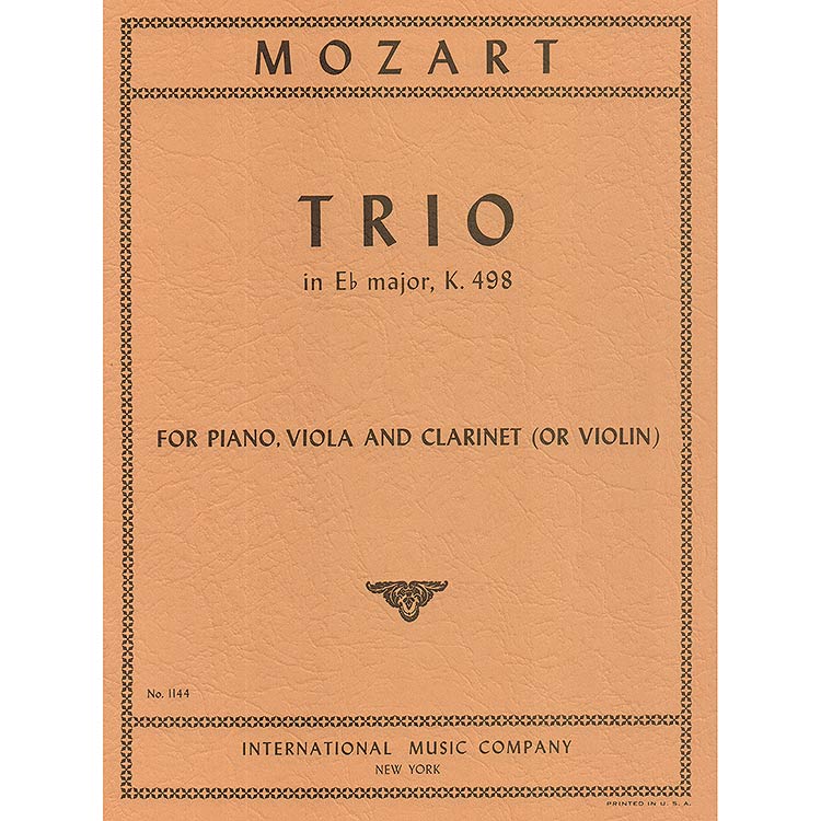 Piano Trio in Eb, K.498, violin(or cl)/viola/piano: Mozart (International)