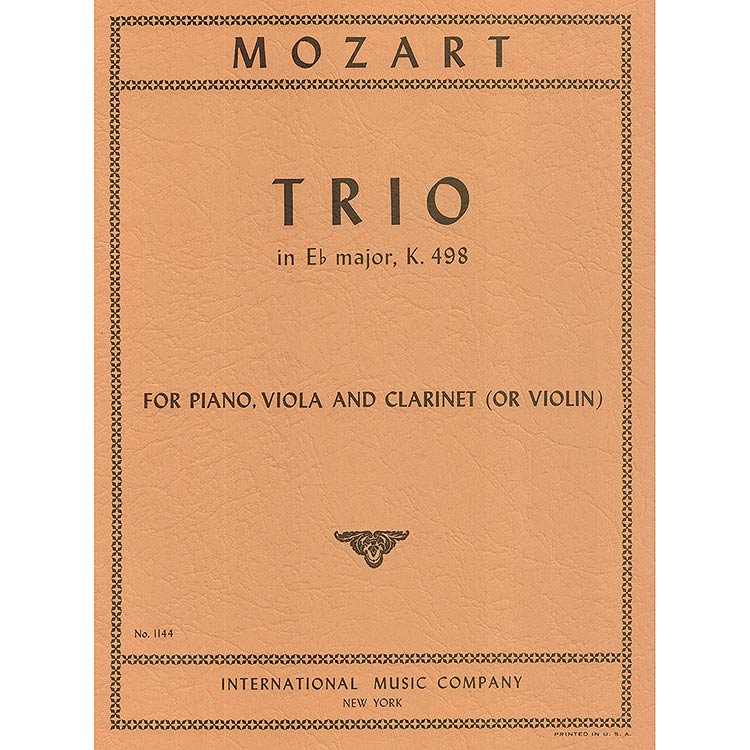 Piano Trio in Eb, K.498, violin(or cl)/viola/piano: Mozart (International)