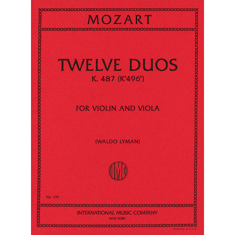 Twelve Easy Duets, K.487 (violin/viola); Mozart (Int)