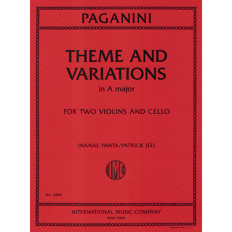 Theme & Variations in A Major for 2 violins and cello; Niccolo Paganini (International)