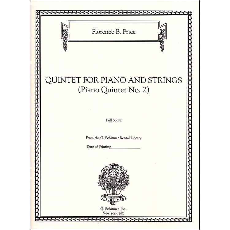 Quintet for Piano and Strings (Piano Quintet No. 2), score and parts; Florence Price (Schirmer)