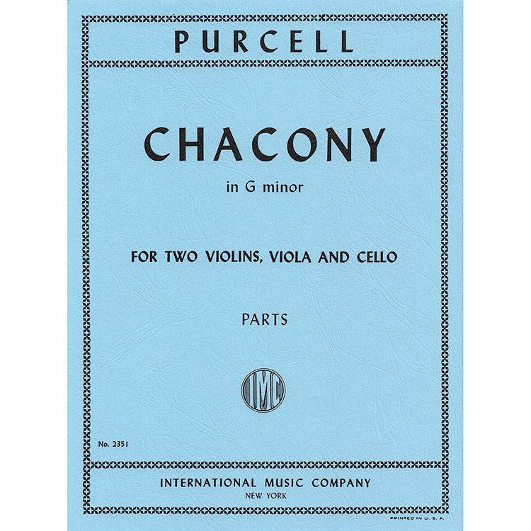 Chacony in G Minor, for string quartet; Purcell (Int)