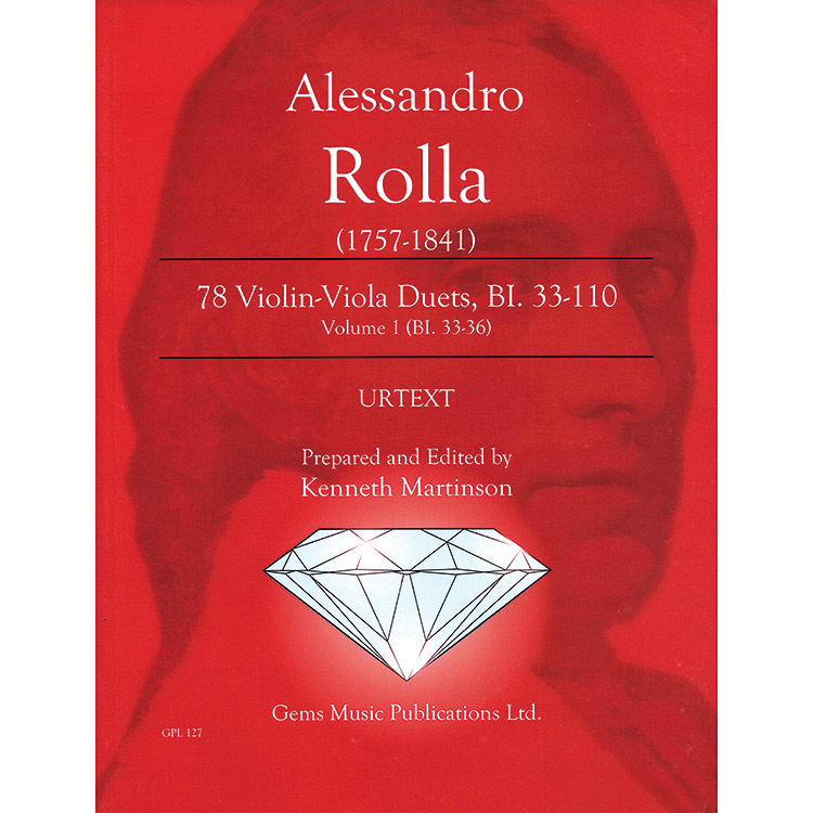 78 Violin-Viola Duets, BI. 33-110, Vol. 1 (Nos. 1-4, BI. 33-36); Alessandro Rolla (Gems Music Publications)