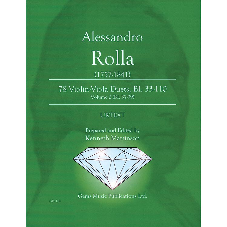 78 Violin-Viola Duets, Bl. 33-110, Vol. 2 (Nos. 5-7, Bl. 37-39); Alessandro Rolla (Gems Music Publications)