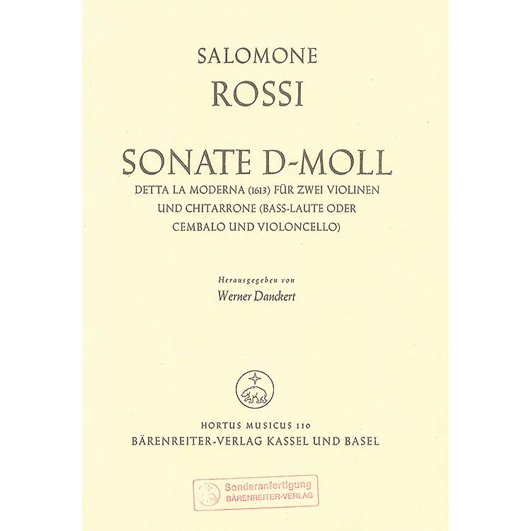 Sonata in D Minor "Detta la Moderna"; Rossi (Bar)
