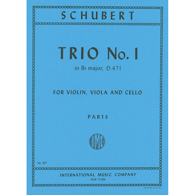 String Trio No. 1 in B-flat Major, D.471 (parts); Franz Schubert