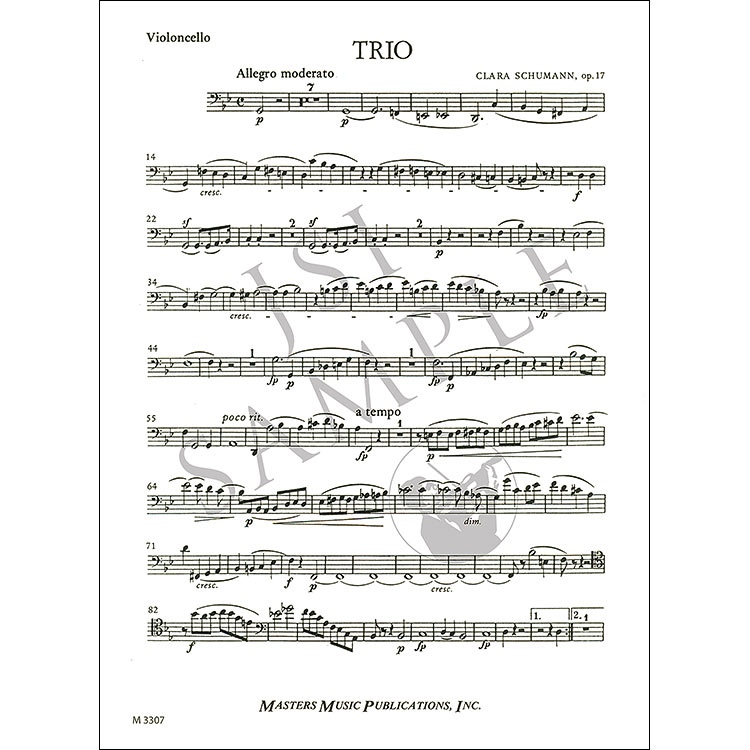 Piano Trio, op. 17, parts and score; Clara Schumann (Masters Music ...