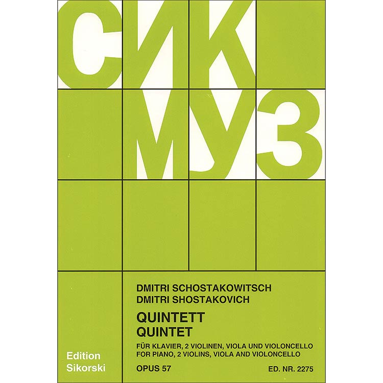 Piano Quintet in G Minor, op. 57; Dmitri Shostakovich (Sikorski)