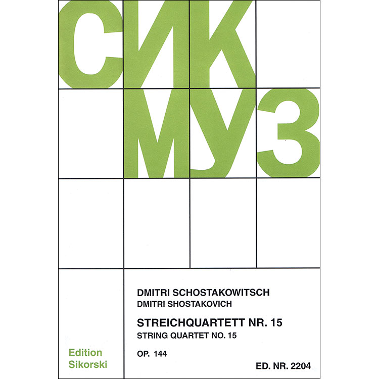 String Quartet, no.15, op.144, set of parts; Dmitri Shostakovich (Edition Sikorski)