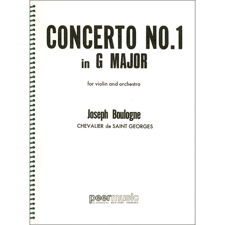 Violin Concerto No. 1 in G, study score; Joseph Bologne, Chevalier de Saint-Georges