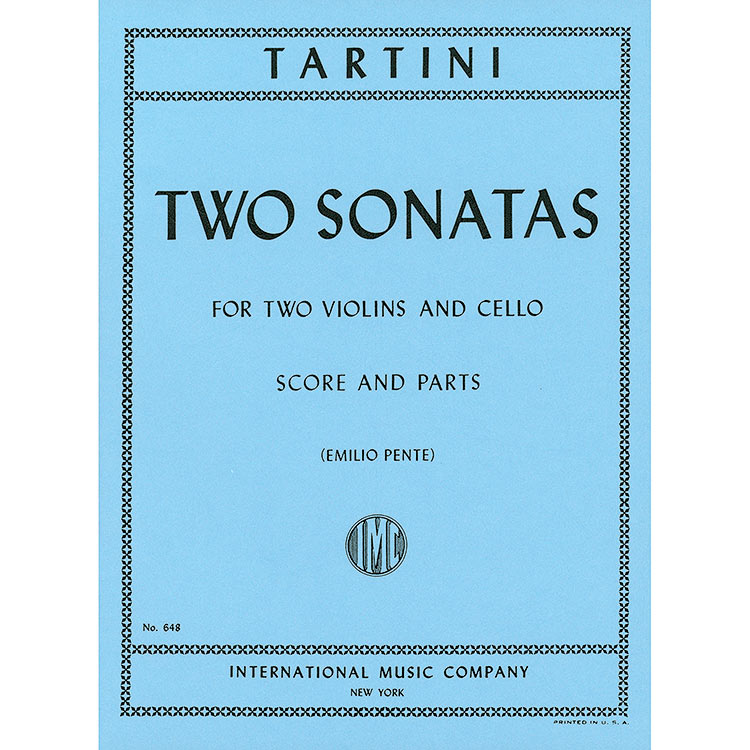 Two Sonatas (G & D Major) for two violins and cello (score and parts); Giuseppe Tartini