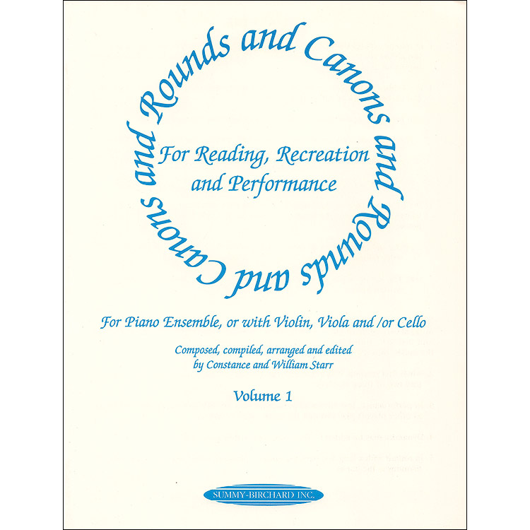 Rounds and Canons, piano part with violin, viola, cello parts, book 1