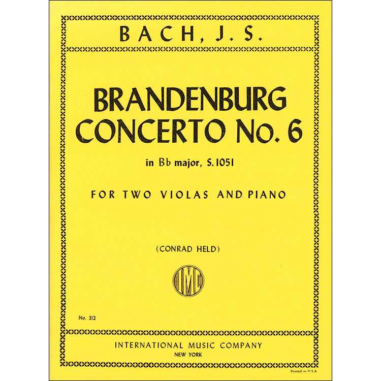 Brandenburg Concerto No. 6, BWV 1051 for two violas and piano; Johann Sebastian Bach