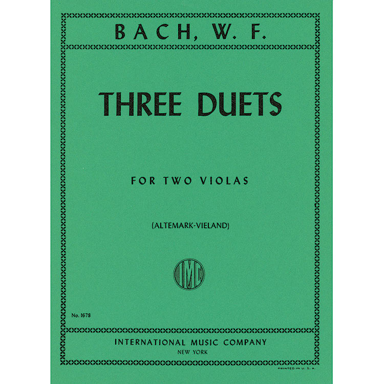 Three Duets, F.60-62 for two violas; Wilhelm Friedemann Bach
