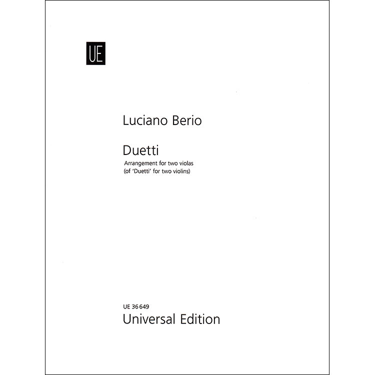 Duetti, arranged for two violas; Luciano Berio (Universal Edition)
