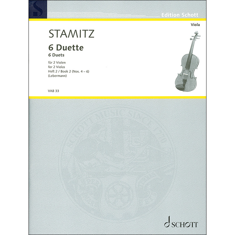 Six Duets, volume 2: 4-6, Two Violas; Carl Stamitz (Schott Edition)
