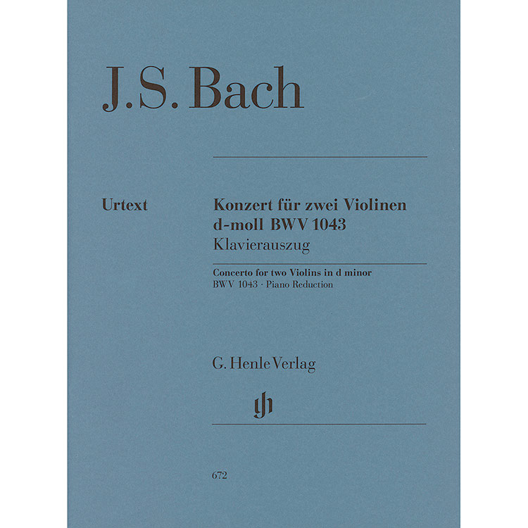 Double Concerto in D Minor, BWV 1043 for two violins and piano (urtext); Johann Sebastian Bach