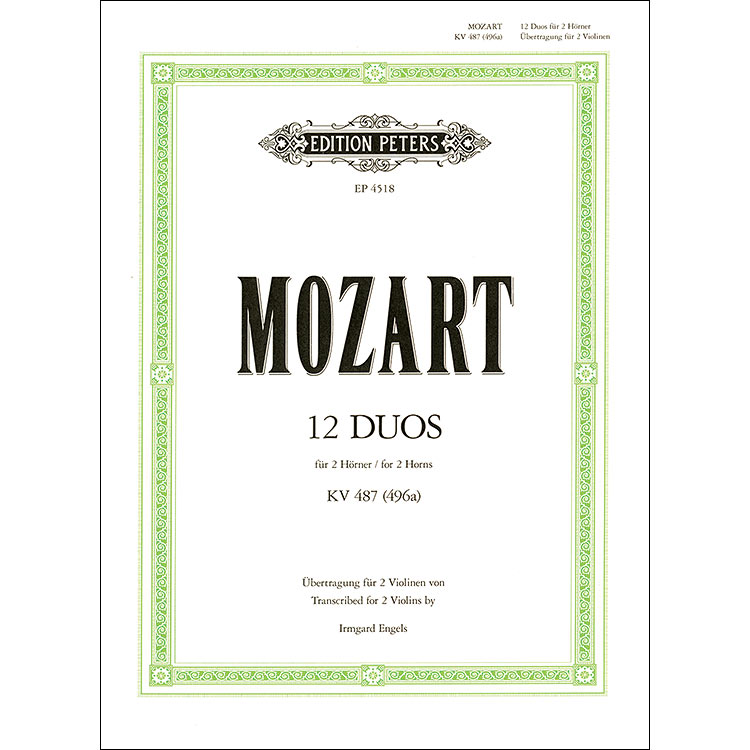 12 Easy Duets, K.487 for two violins; Wolfgang Amadeus Mozart