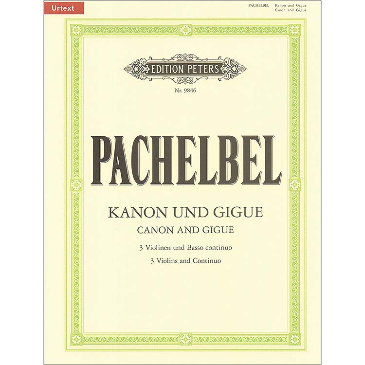 Canon in D, 3 violins, piano, and cello; Pachelbel (Peters)