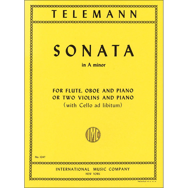 Trio Sonata in A minor, TWV 42: a4 for two violins, piano, and cello continuo; Georg Philipp Telemann