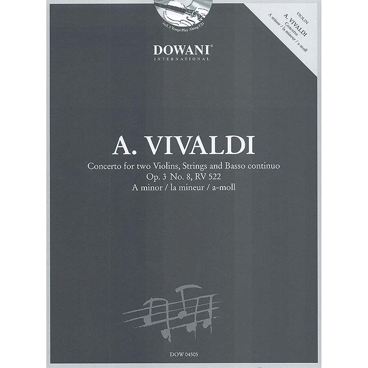 Concerto in A Minor, Op. 3, No. 8, 2 Violins Book/CD; Vivaldi (Dowani)